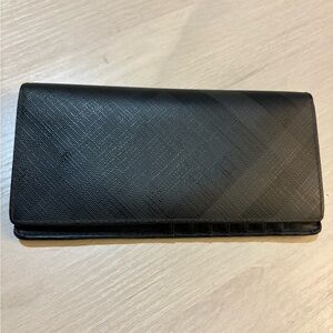 Burberry Dark gray and black Leather wallet